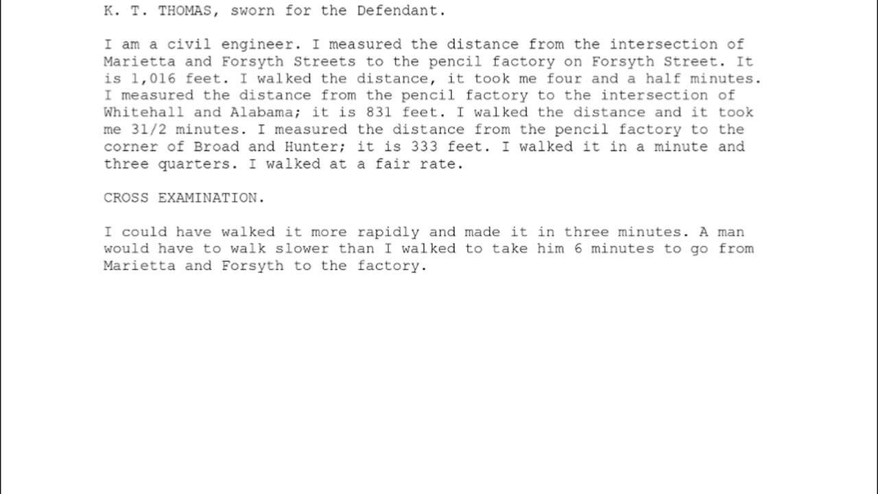 K T THOMAS, Sworn In For The Defendant, 113th To Testify