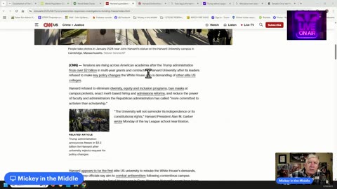 Mickey in the Middle on $2.2B for Harvard and Are we really this mean? 16 Apr 25