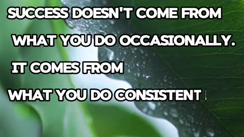 Success doesn’t come from what you do occasionally. ✨