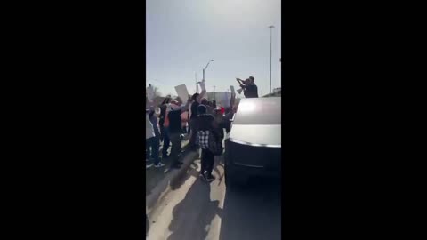 A compilation of us crashing their crazy Anti Tesla/Elon Musk protest.