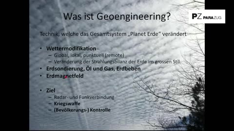 Wettermanipulationen - Vortrag von Dr. Phillipp Zeller