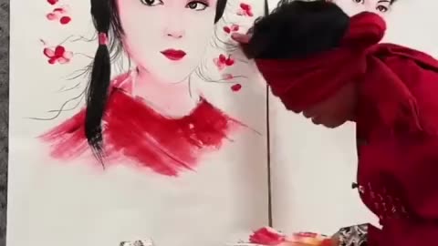 He paints blindfolded and it's magic