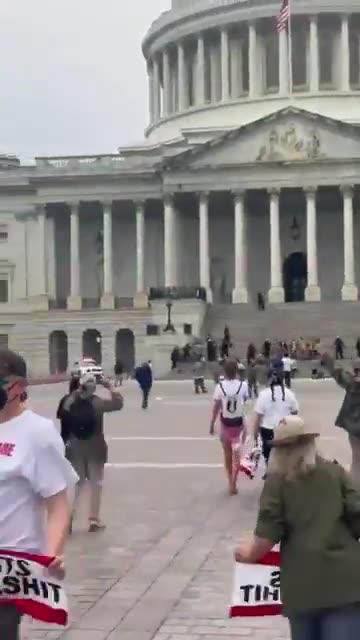 A mob of deranged leftist rioters just broke through the barricades at the Capitol.