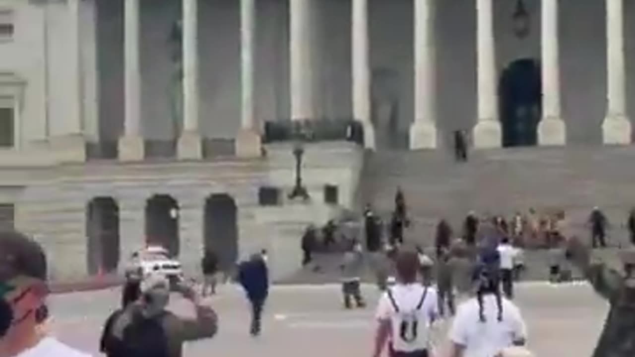 A mob of deranged leftist rioters just broke through the barricades at the Capitol.