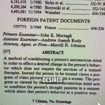 patent is for changing a persons behaviour