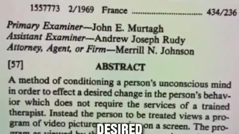 patent is for changing a persons behaviour