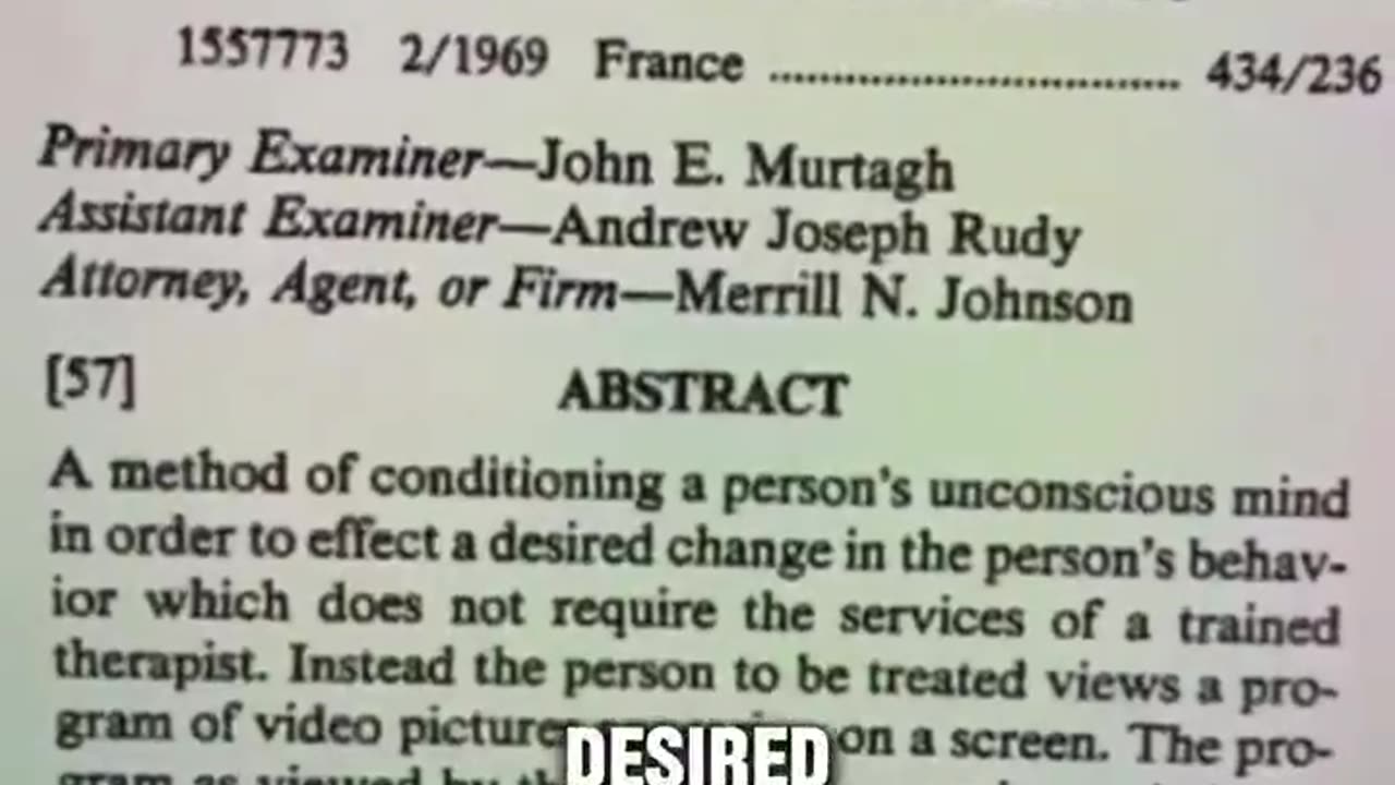 patent is for changing a persons behaviour