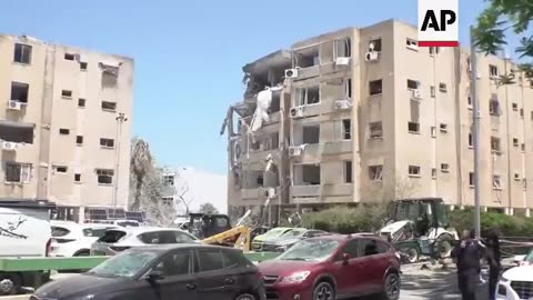 Buildings damaged in Holon in Israel after Iranian strike