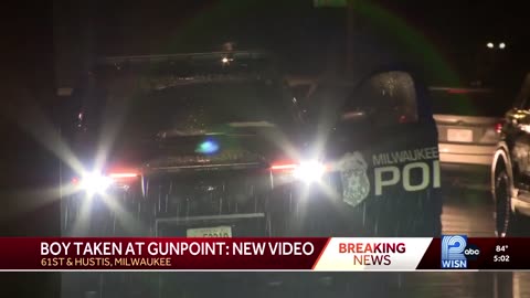 Boy who has been found safe being abducted at gunpoint