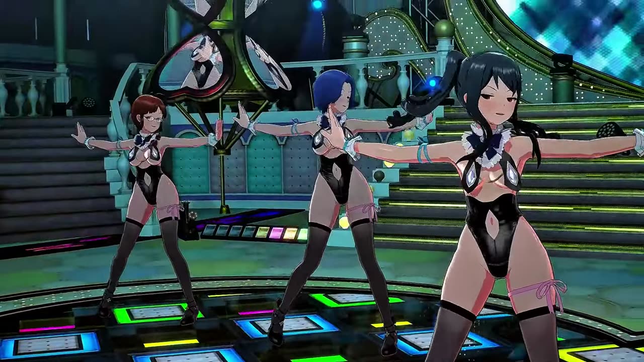 A group of idols dressed in sexy idol costume are dancing in live,song called 嗚呼、ぷりん