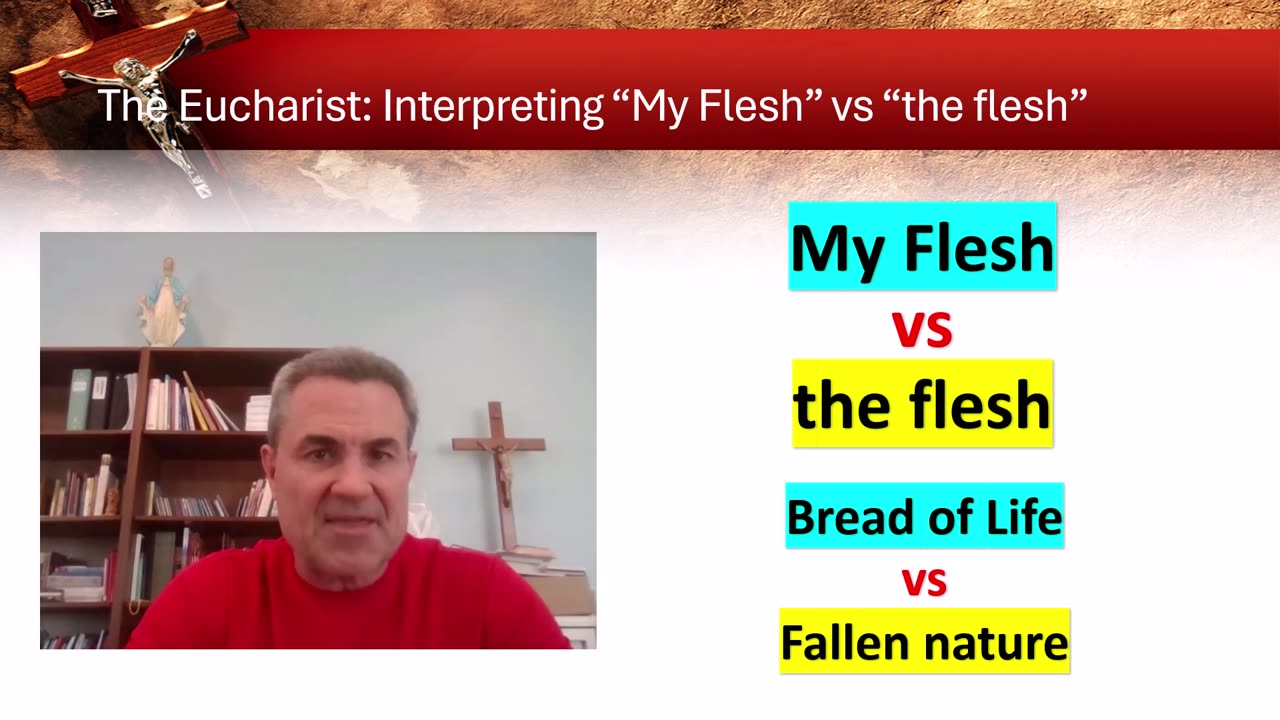 The Eucharist supported by interpreting My Flesh vs the flesh - Gospel of John