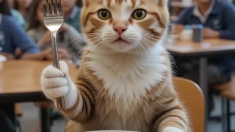 🐱🍱🐟 "Cat with Fish #cat #animallife #cuteanimal #cute #wildlifeentertainment #wildliferescue
