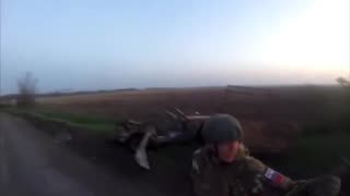 Russian Soldiers Shooting into the Air, and Hit Squat, Wasting Valuable Shotgun Shells