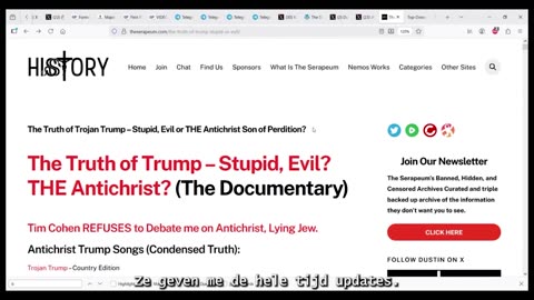 Dustin Nemos Trump is The Trojan Horse for A Jew World Order (Dutch/NL Subs)
