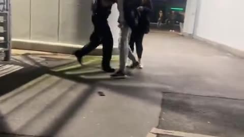 Arrest made in Germany. Why isn't anyone helping the poor police officer? 🤡