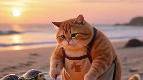 This orange cat got his baby stolen by a turtle and finally got his revenge