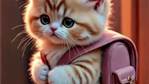 Cat Going to School