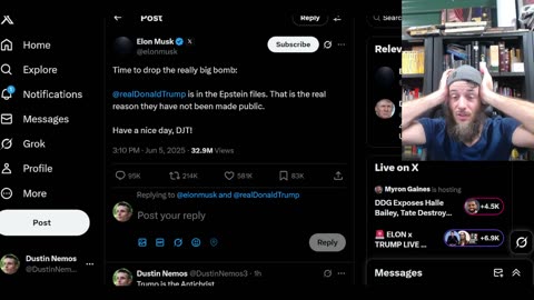 BREAKING: ELON MUSK TWEETS DONALD TRUMP IS IN EPSTEIN FILES!