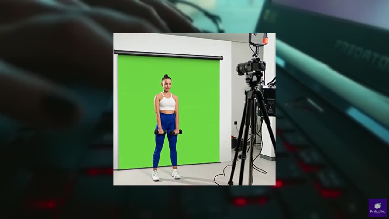 【Wider Style】 KHOMO GEAR Green Screen 84 x 84 inch – Extra Large Pull Down Backd