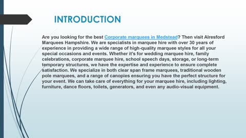 Looking for the best Corporate marquees in Medstead