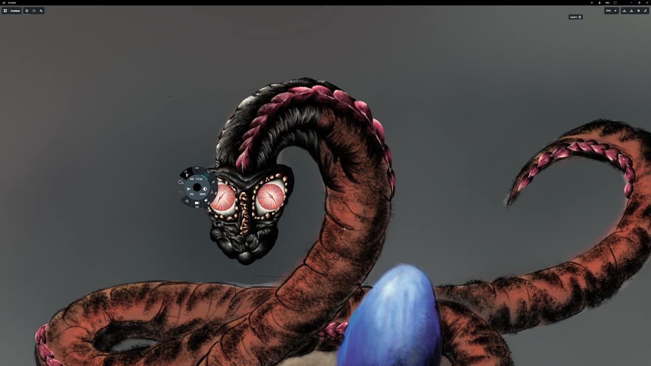 Adding details to the artwork...