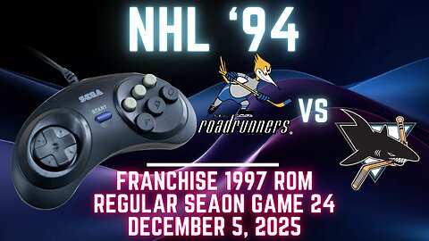 NHL '94 Franchise League (1997) - Roadrunners (Adolfo Liver Nipples) at Sharks (Len) {Genesis} - G24
