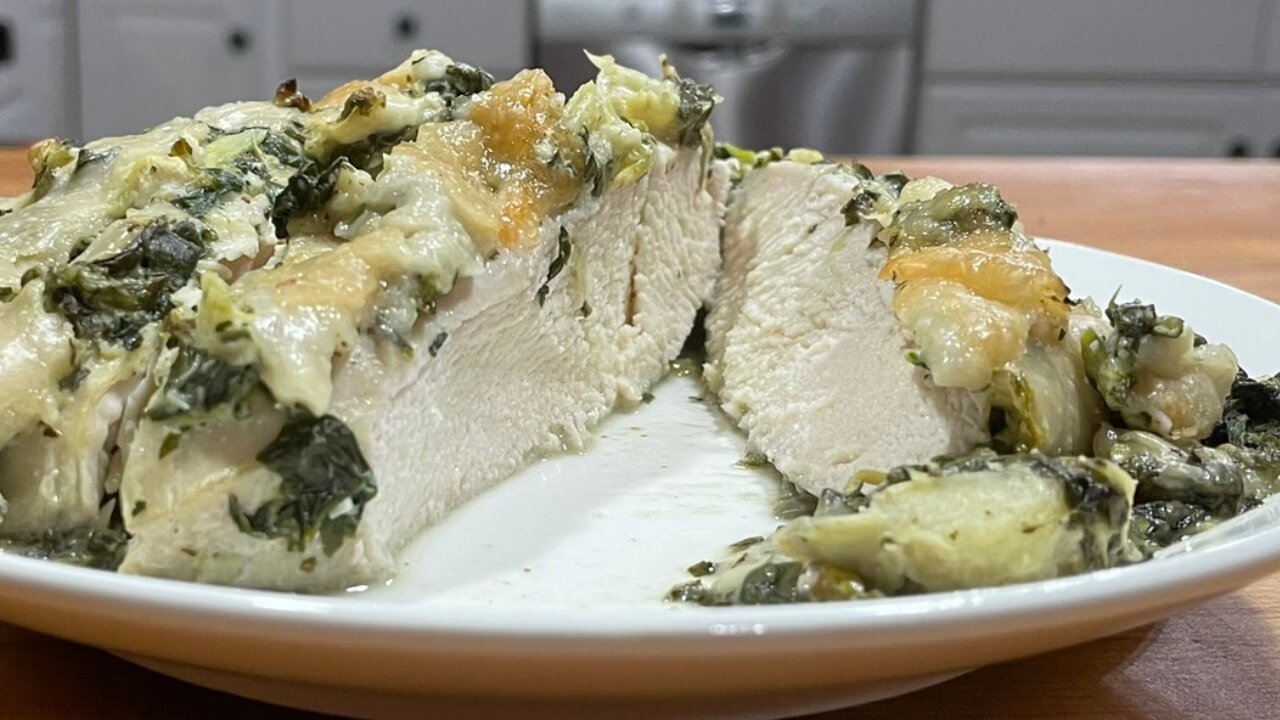 Yogurt Spinach Chicken (Dairy Free)