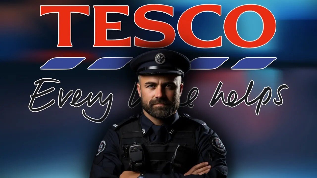 HANDS ON TESCO SECURITY GUARD WRESTLES SHOPPER