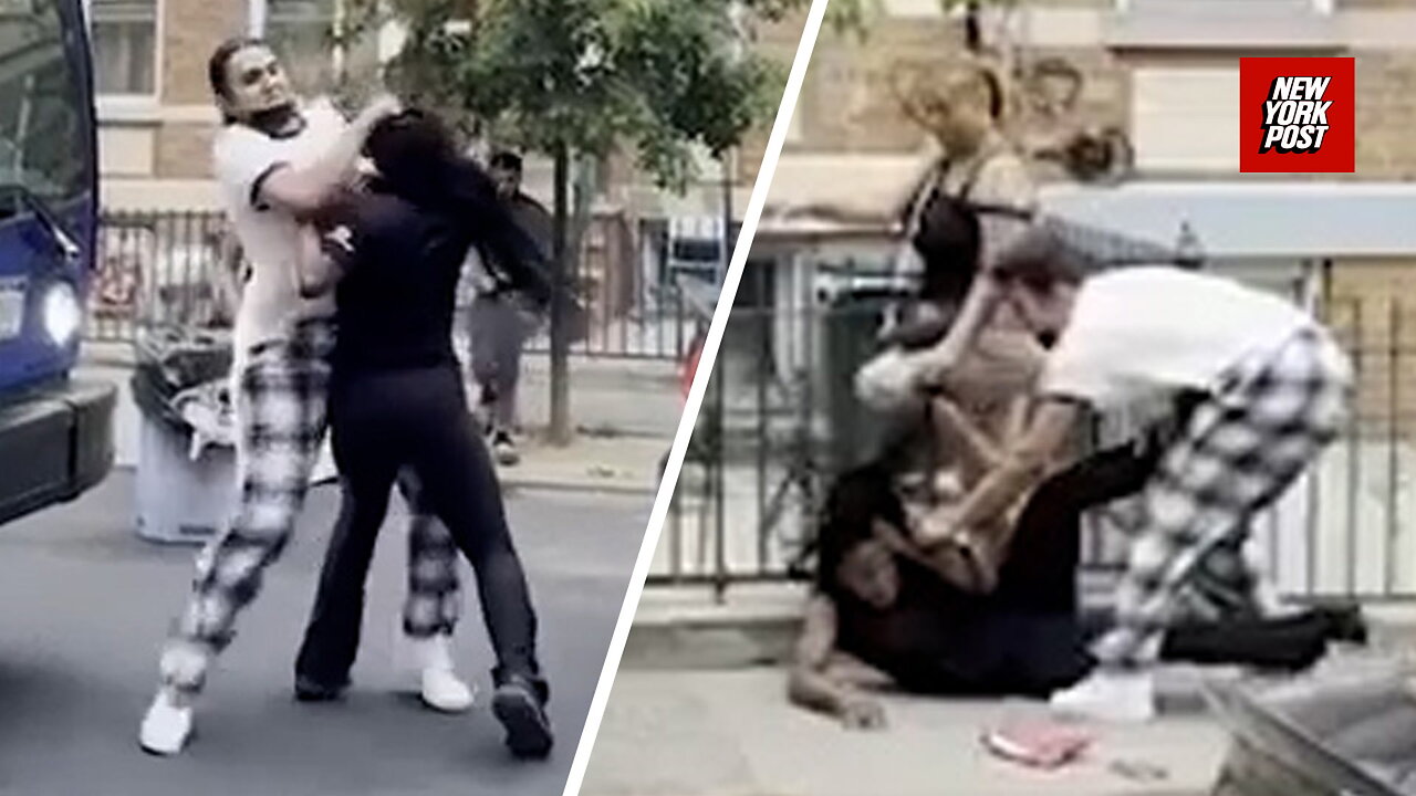 Watch the moment a Queens woman is violently attacked in parking spot brawl