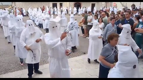 Babylon is fallen: KKK-looking roman catholics flagellate themselves as muslims do!