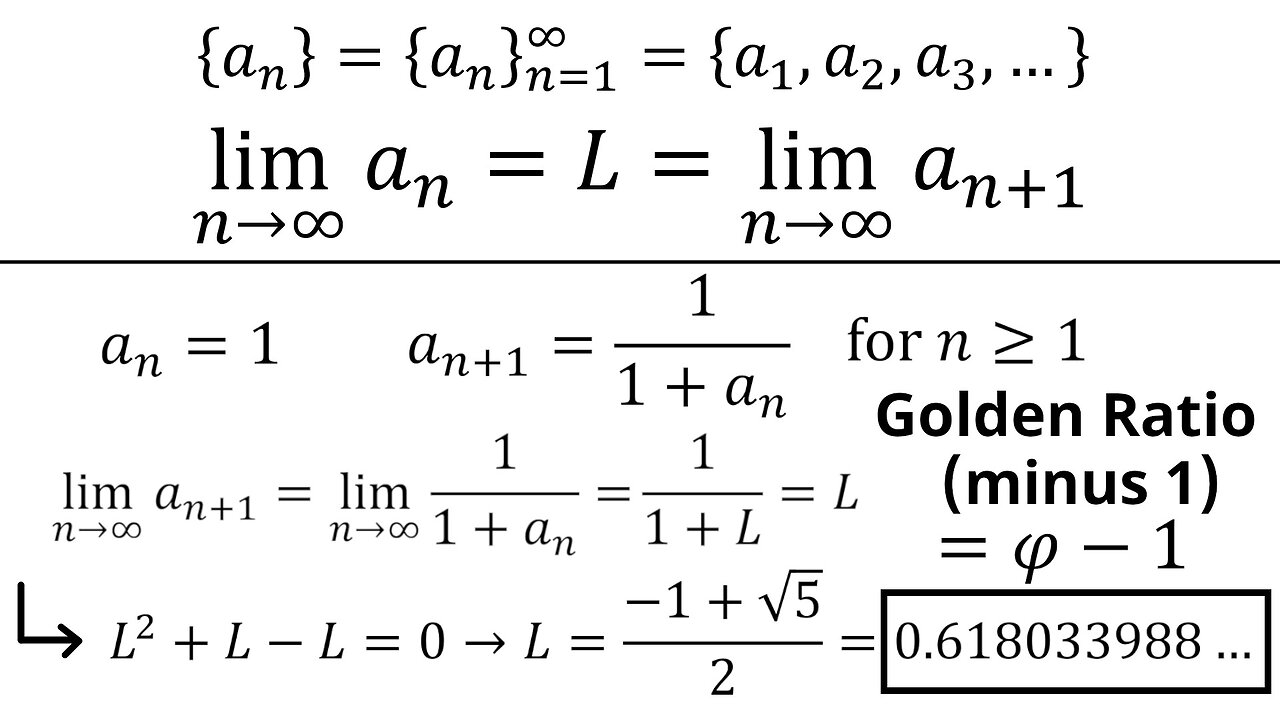 Exercise 1: Limit of a Sequence and the Golden Ratio (Minus 1)