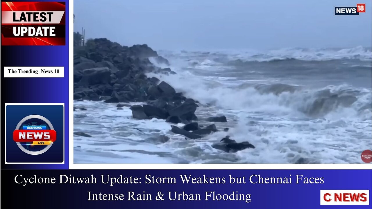 Cyclone Ditwah Update: Storm Weakens but Chennai Faces Intense Rain & Urban Flooding