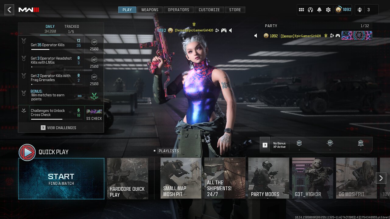 Playing COD MW3