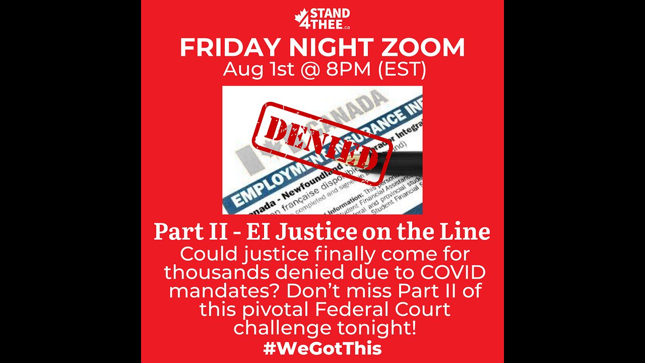Stand4THEE Friday Zoom Aug 1 - Part II EI Federal Challenge