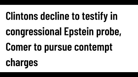 House Oversight Committee: Clinton a NO SHOW. Contempt charges.