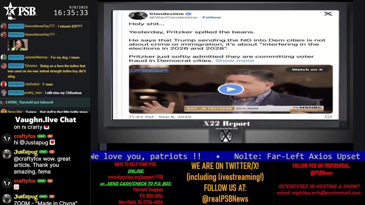 2025-09-08 16:30 EDT - The PATRIOTski Tavern: