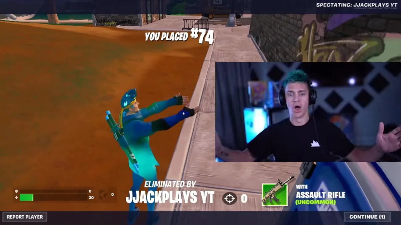 Ninja Ran Into An Invincible Player Wearing His Own Skin...