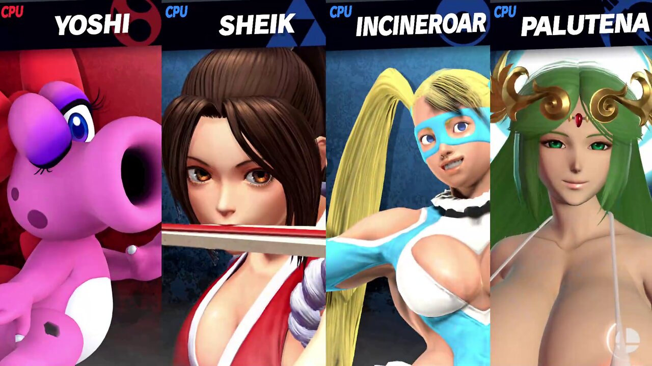 Birdo vs Mai & Rainbow Mika & Thick Palutena [MAKI Member Request NSFW Rumble Exclusive]