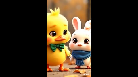 "Autumn Friendship: A Heartwarming Tale of a Bunny and a Duck"