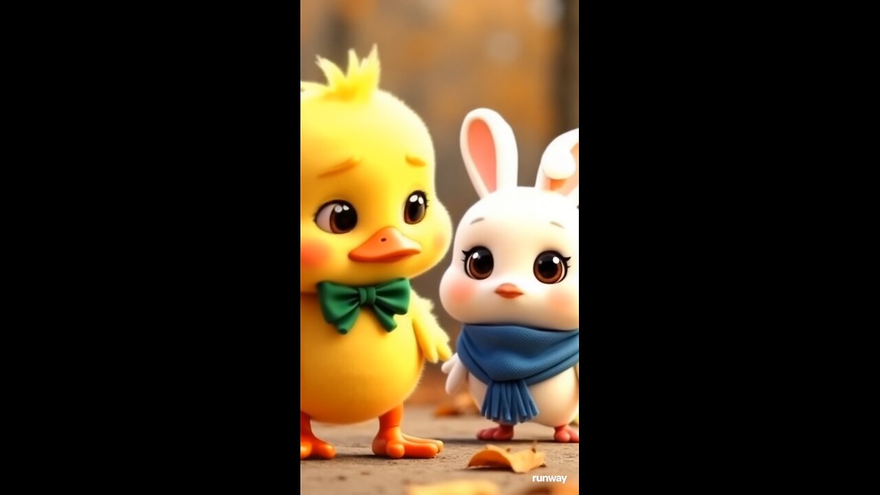 "Autumn Friendship: A Heartwarming Tale of a Bunny and a Duck"