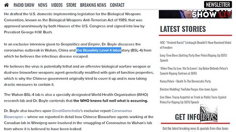 W.H.O. Is In On Biowarfare Weaponization Of Coronavirus