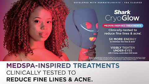 Shark CryoGlow LED Face Mask with Under-Eye Cooling, Anti-Ageing & Blemish Repair