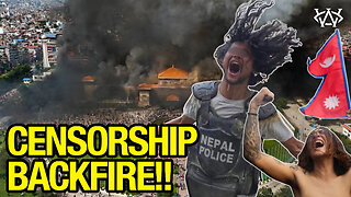 Nepal Protestors TORCH Censoring Government!