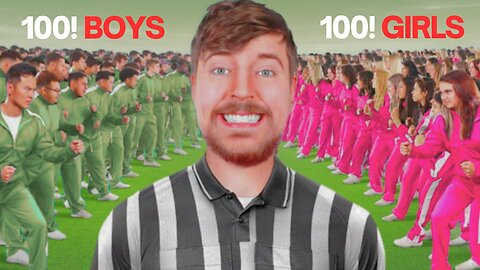 100! Boys vs 100 girls for $500,000 #mrbeast #trending #viral #funny #game #tutorial #satisfying