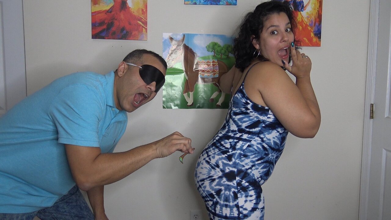 PIN THE TAIL ON THE DONKEY CHALLENGE WINNER RIDES DONKEY