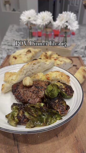 Filet mignon and baked brussle sprouts