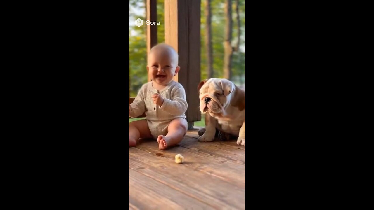 Baby, Bulldog and Bird