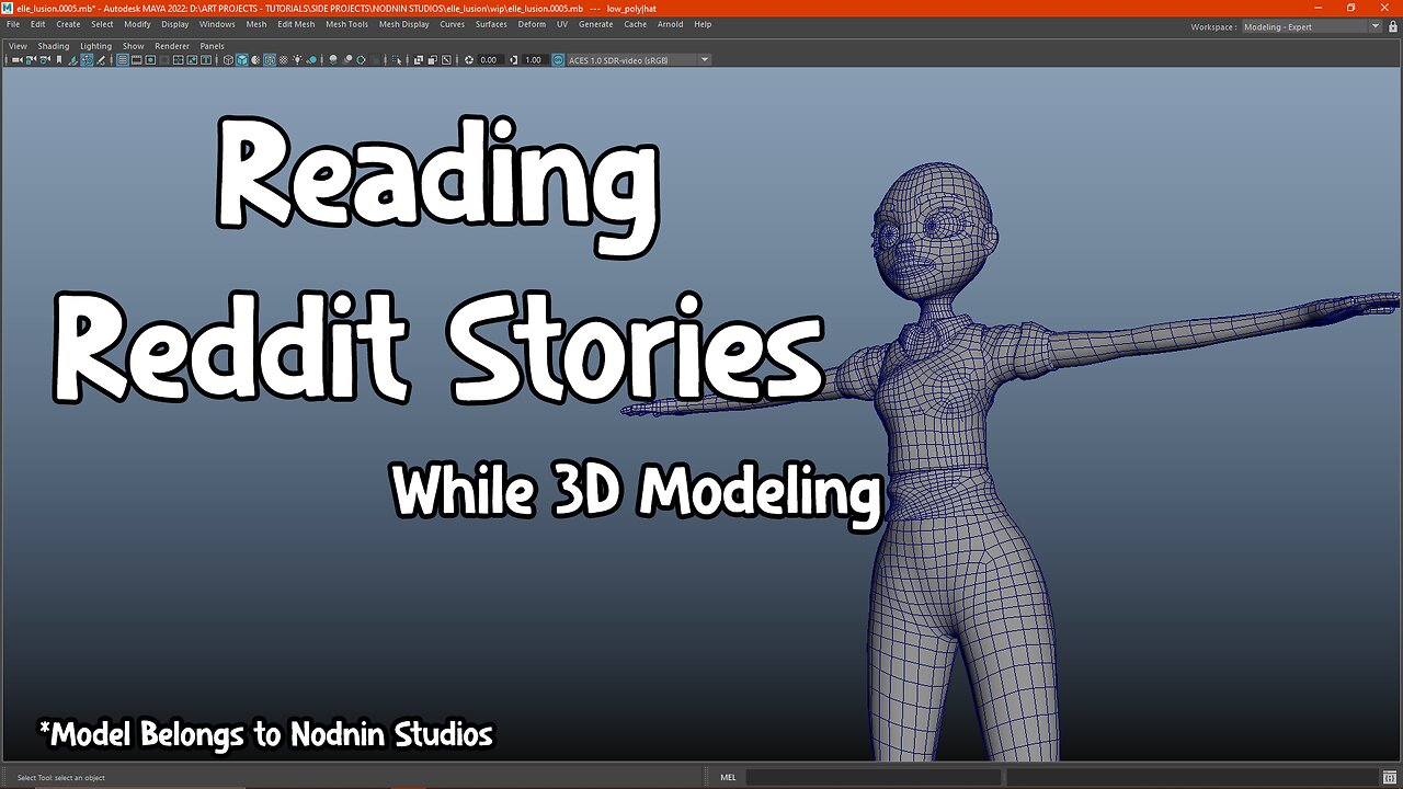 Reading Reddit Stories While 3D Modeling