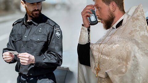 Drunk priest stopped in his car by the police!