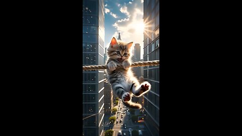 Cats vs. Physics: Weighing the Weight of Cats on a Tightrope! #cat #video #funny #cute